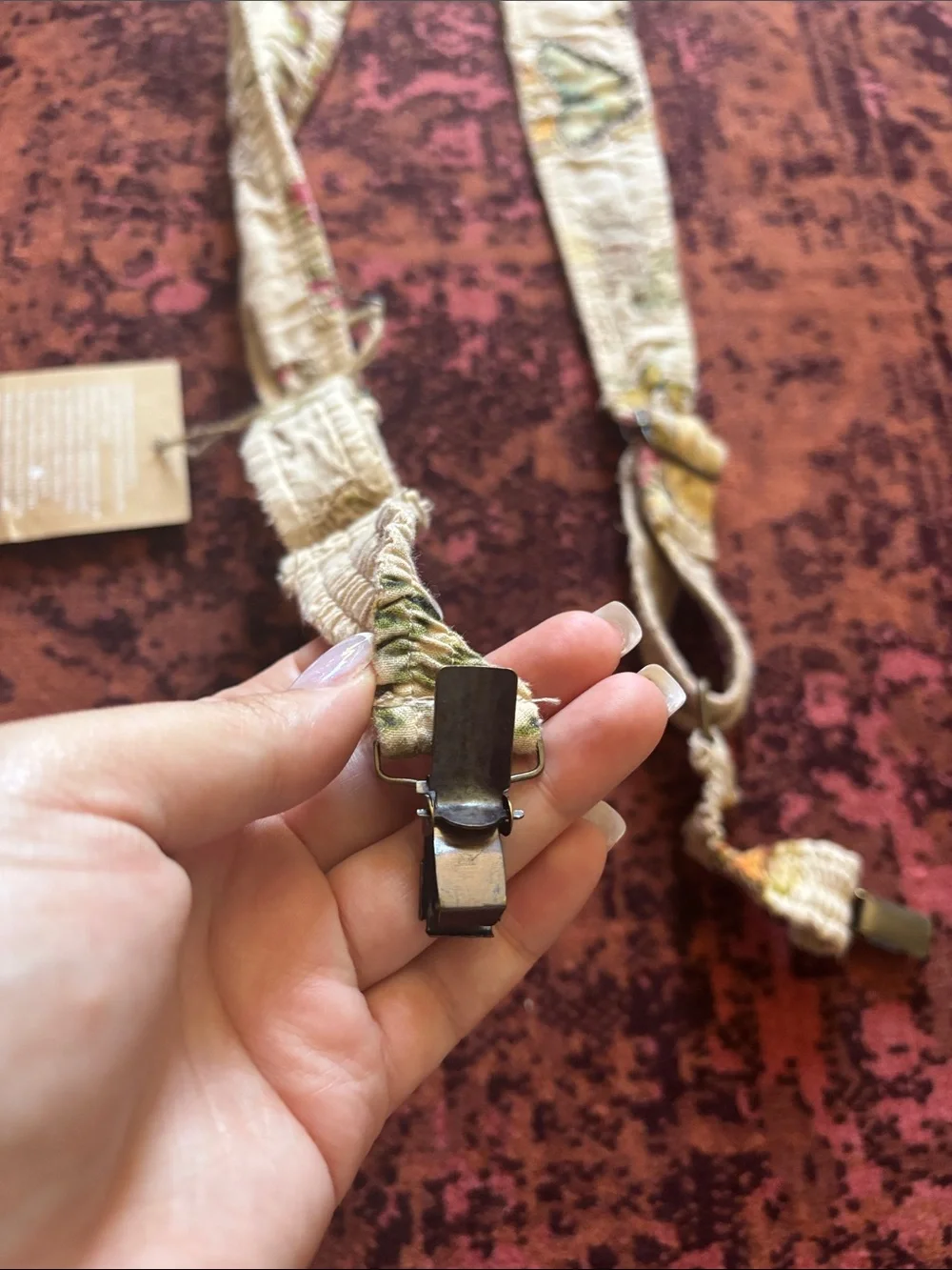 Magnolia Pearl Cream Embroidered Suspender Straps